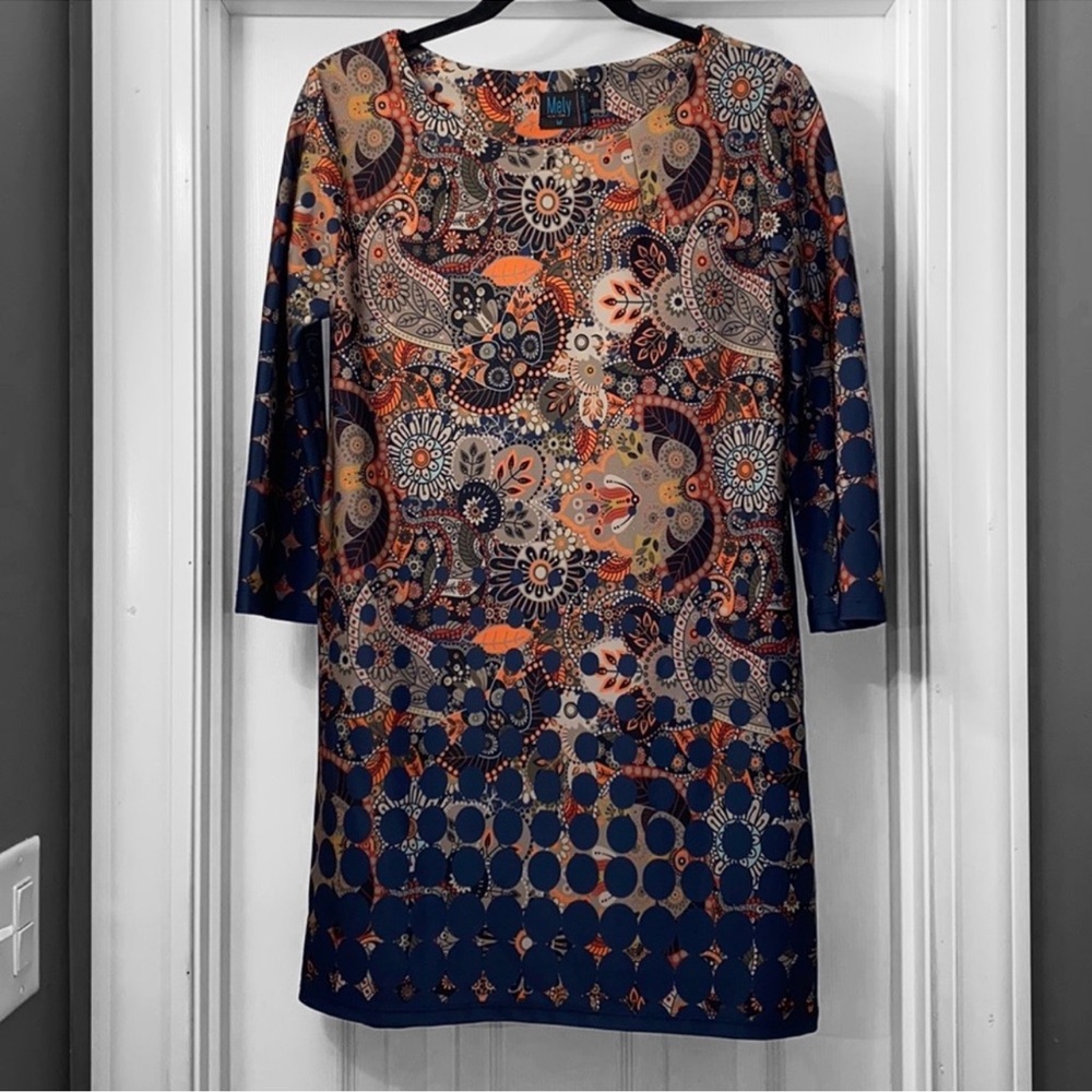 Mely New York Mod Floral-Dot Shift Dress
